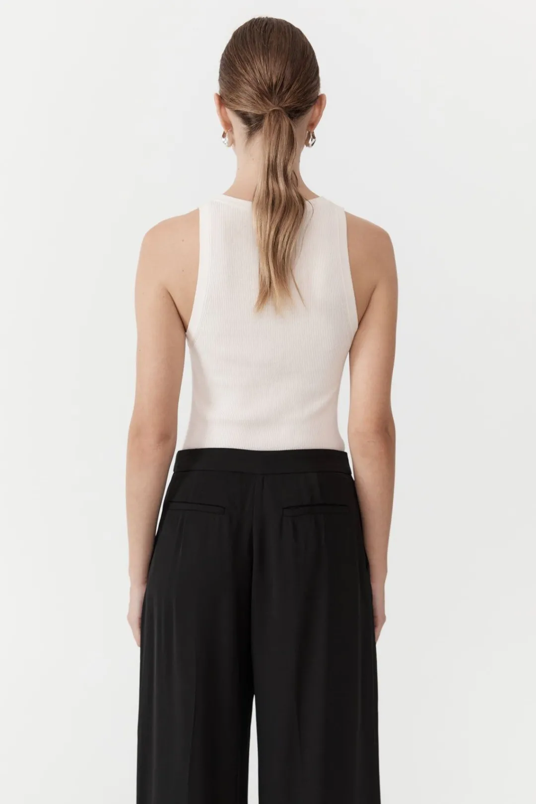 Basics*St. Agni Stitch Detail Tank - Ivory