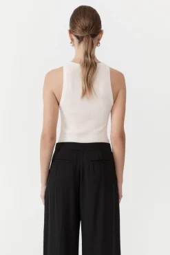Tops*St. Agni Stitch Detail Tank - Ivory