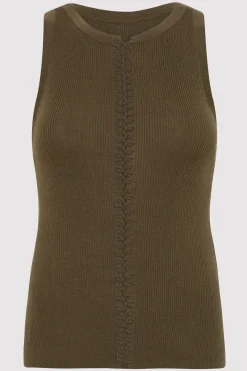 Singlets*St. Agni Stitch Detail Tank - Kelp