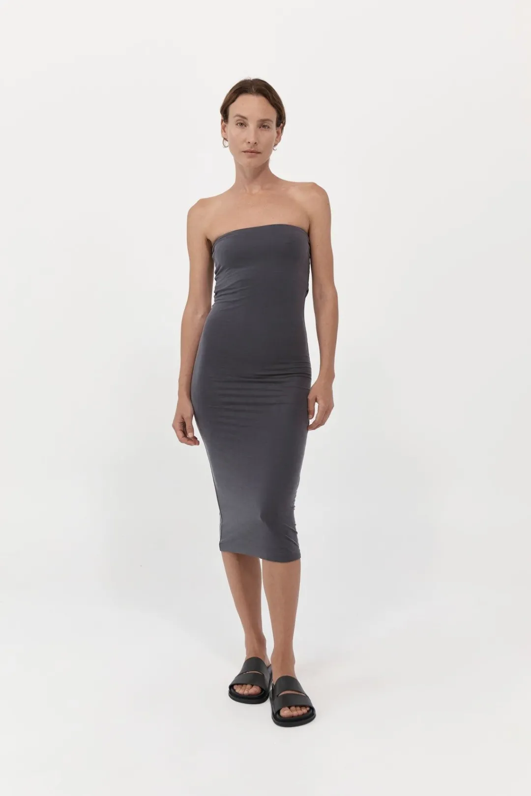 Basics*St. Agni Strapless Jersey Midi Dress - Graphite