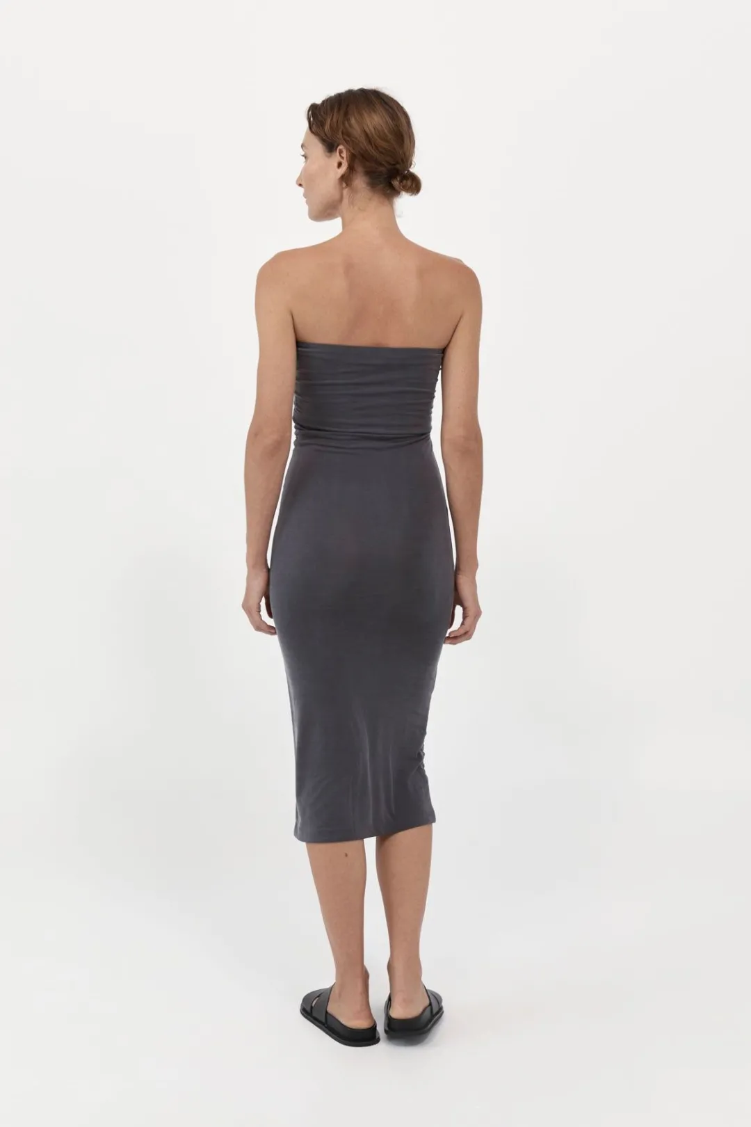Basics*St. Agni Strapless Jersey Midi Dress - Graphite