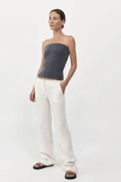 Basics*St. Agni Strapless Jersey Top - Graphite