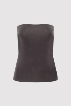 Basics*St. Agni Strapless Jersey Top - Graphite