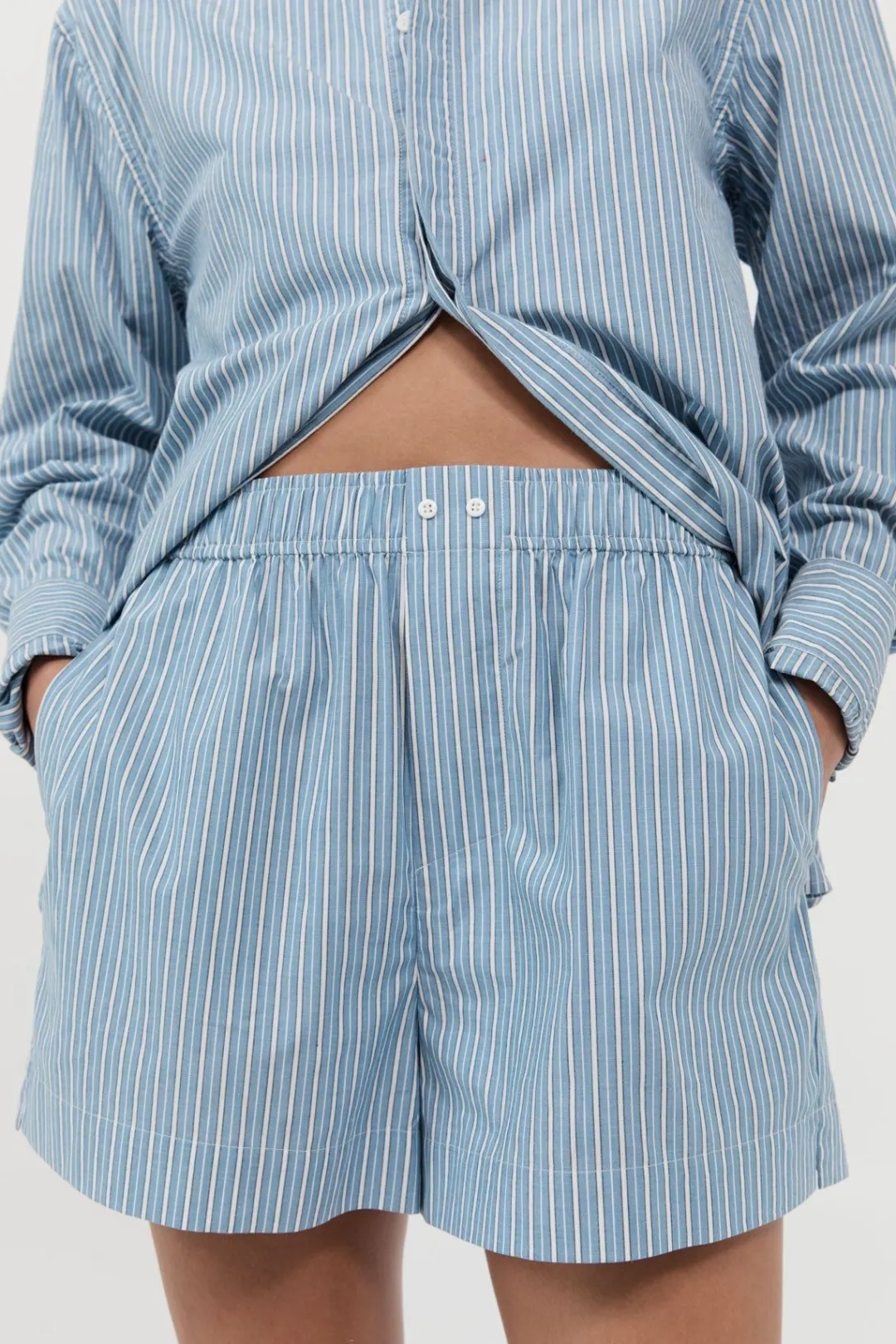 Unisex*St. Agni Stripe Boxer Short - Blue Stripe
