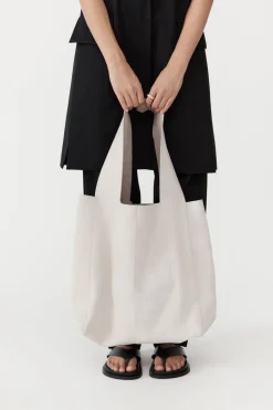 Unisex*St. Agni Suede Soft Tote - Cool White
