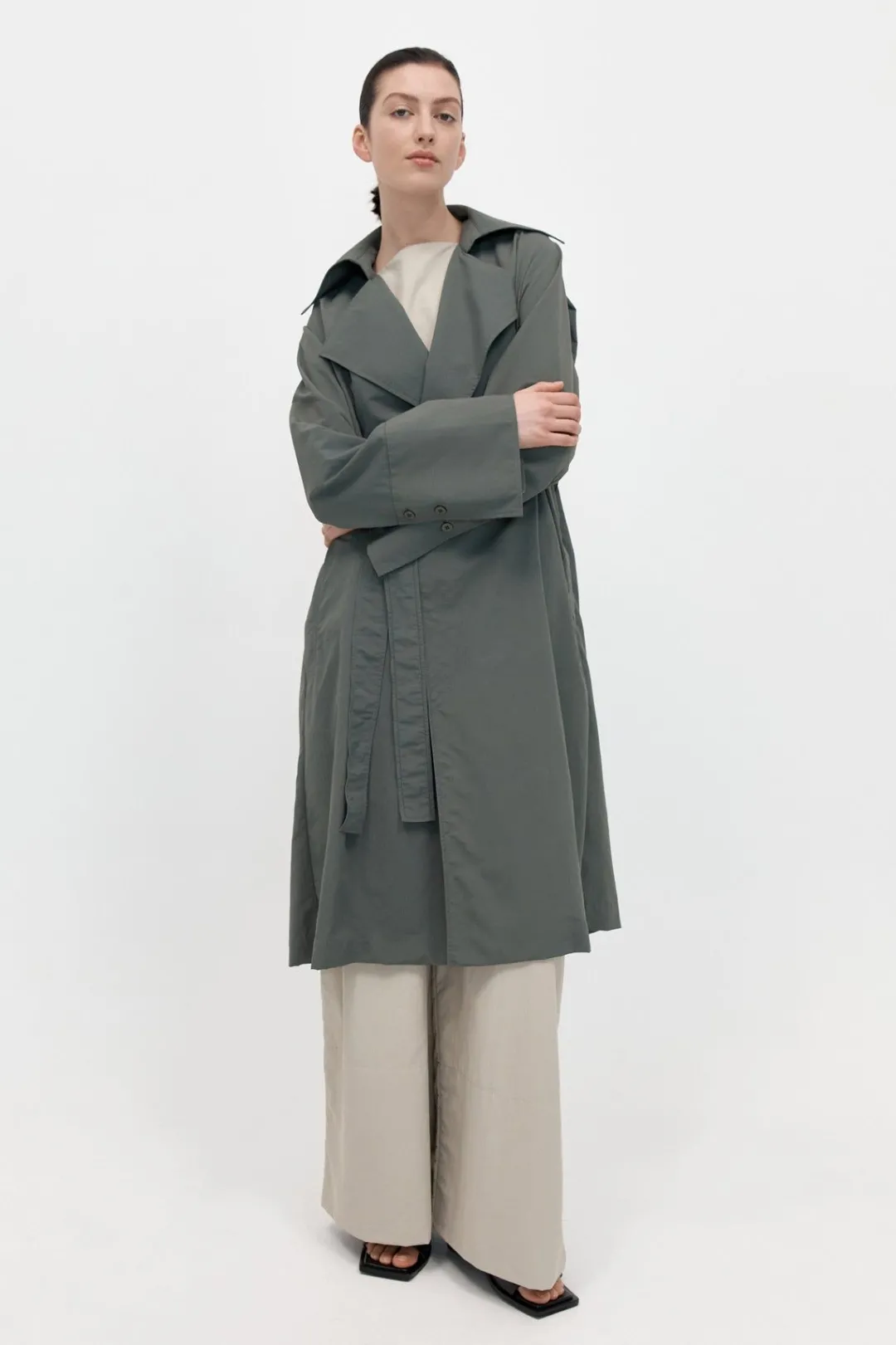 Jackets*St. Agni Summer Trench Coat - Thyme