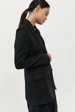 Tailoring*St. Agni Tailored Linen Blazer - Black