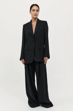 Tailoring*St. Agni Tailored Linen Blazer - Black