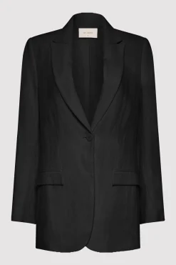 Jackets*St. Agni Tailored Linen Blazer - Black