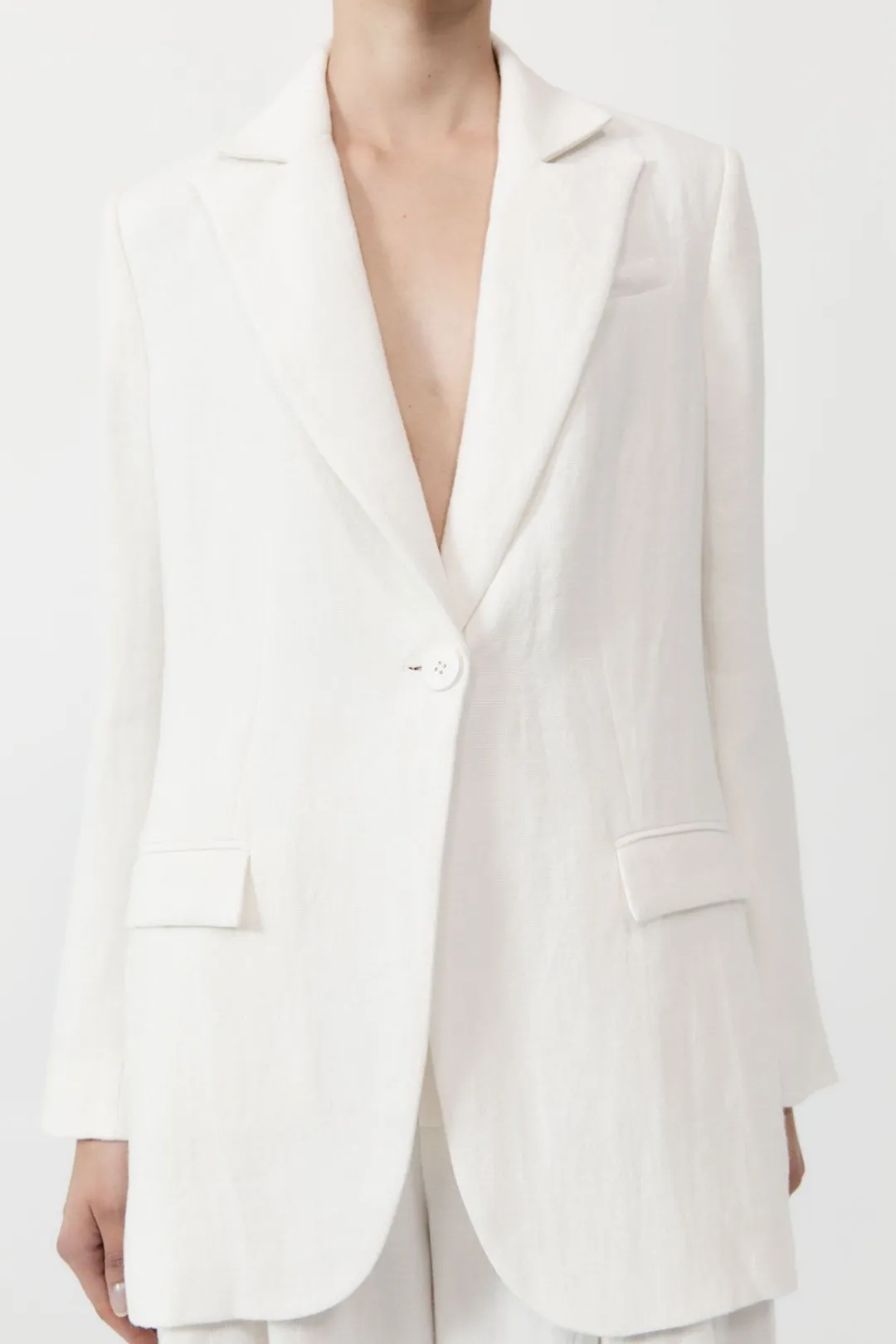 Jackets*St. Agni Tailored Linen Blazer - Ivory