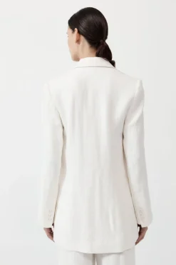 Jackets*St. Agni Tailored Linen Blazer - Ivory