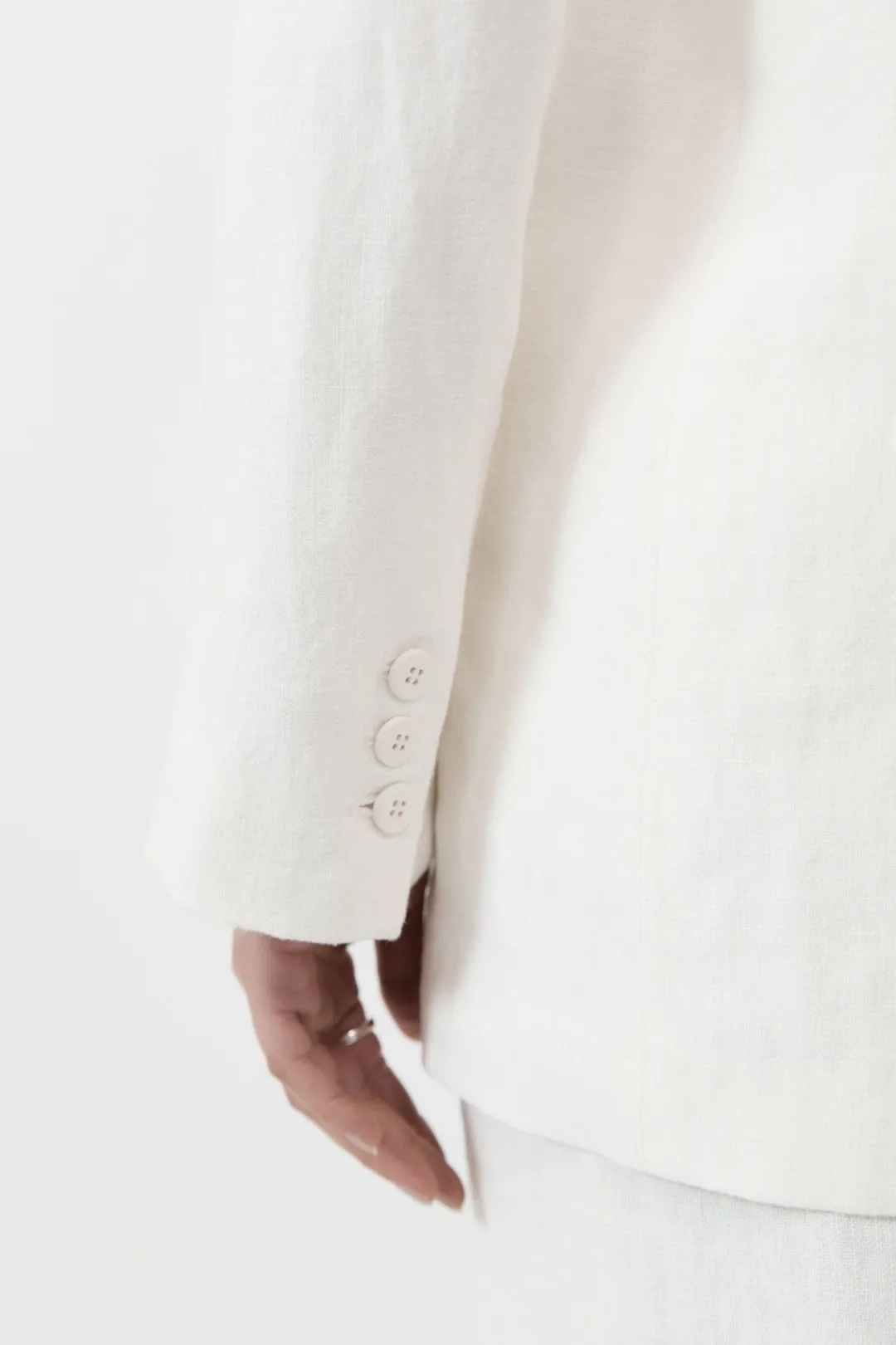 Jackets*St. Agni Tailored Linen Blazer - Ivory