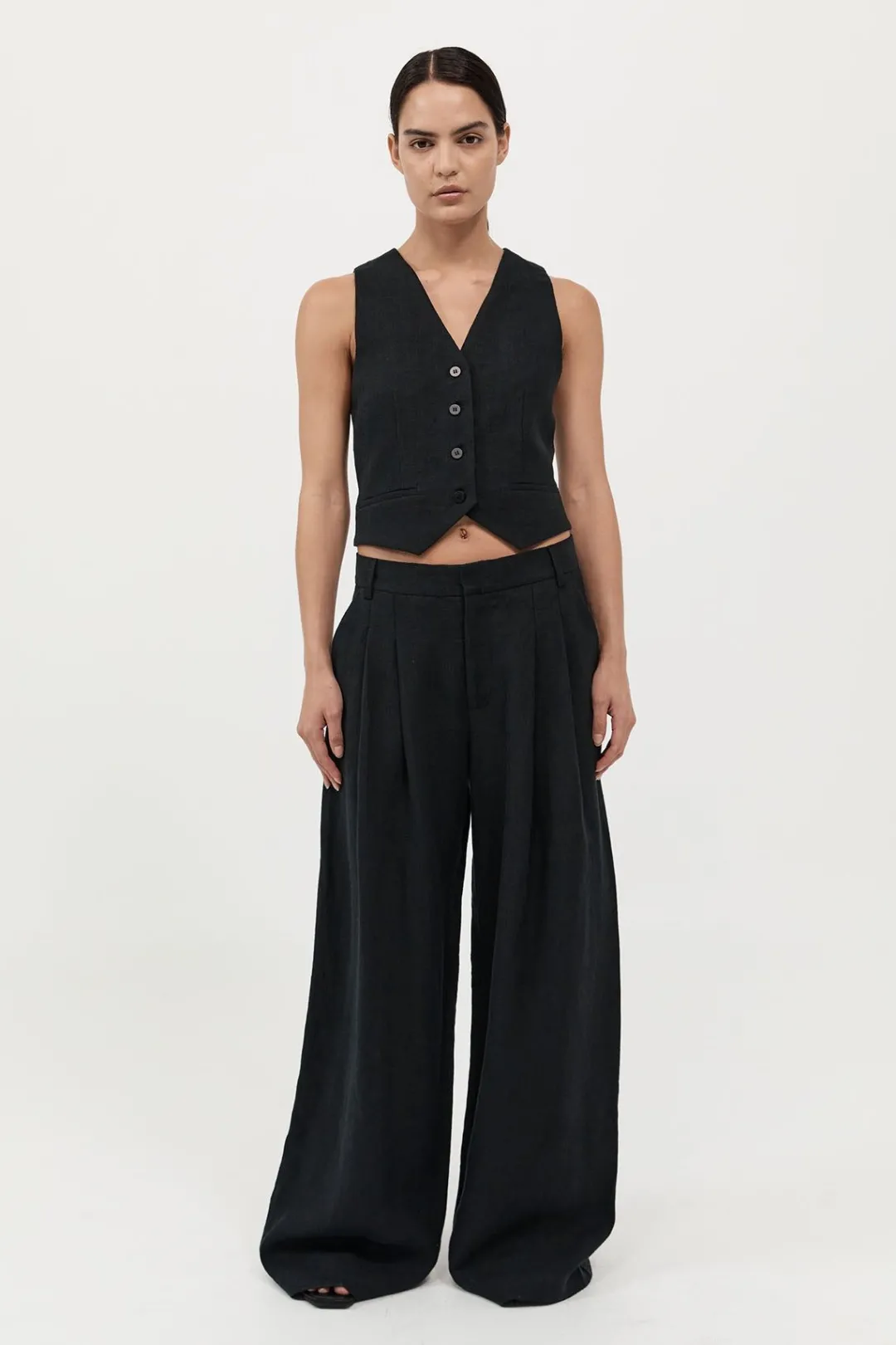 Tailoring*St. Agni Tailored Linen Pants - Black