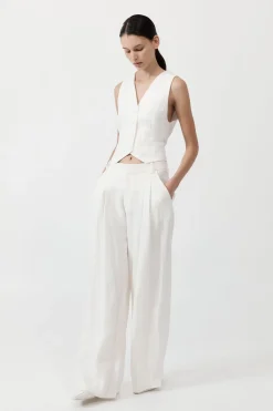 Pants*St. Agni Tailored Linen Pants - Ivory