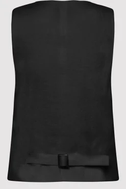 Tailoring*St. Agni Tailored Linen Vest - Black