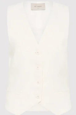 Tailoring*St. Agni Tailored Linen Vest - Ivory