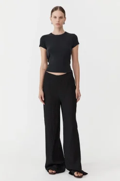 Pants*St. Agni Textured Silk Pants - Black