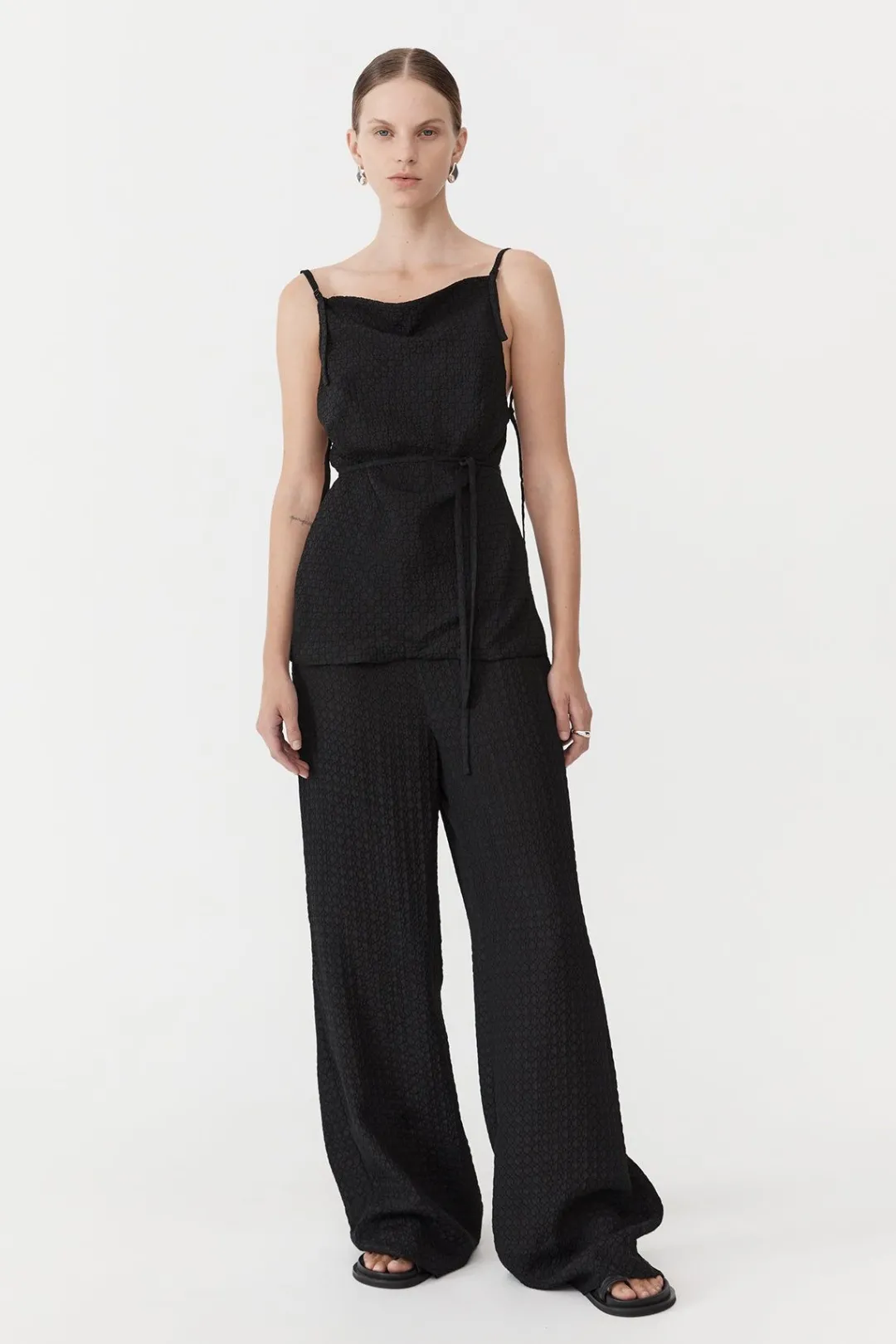 Pants*St. Agni Textured Silk Pants - Black