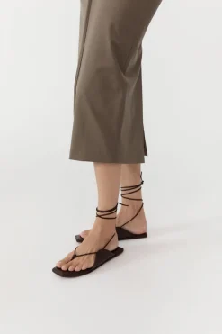 Sandals*St. Agni Tie Up Sandal - Chocolate