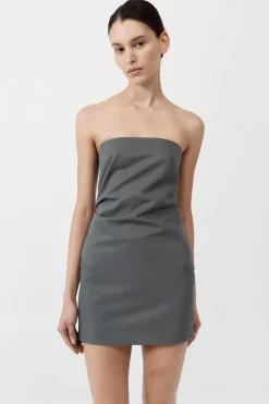 Dresses*St. Agni Tuck Mini Dress - Pewter Grey