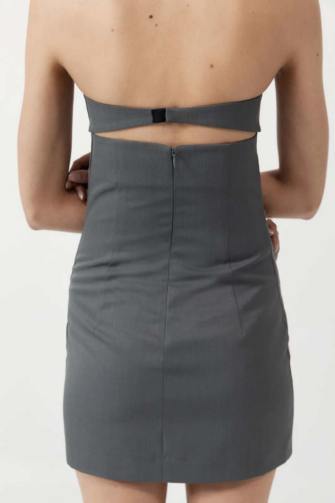 Dresses*St. Agni Tuck Mini Dress - Pewter Grey
