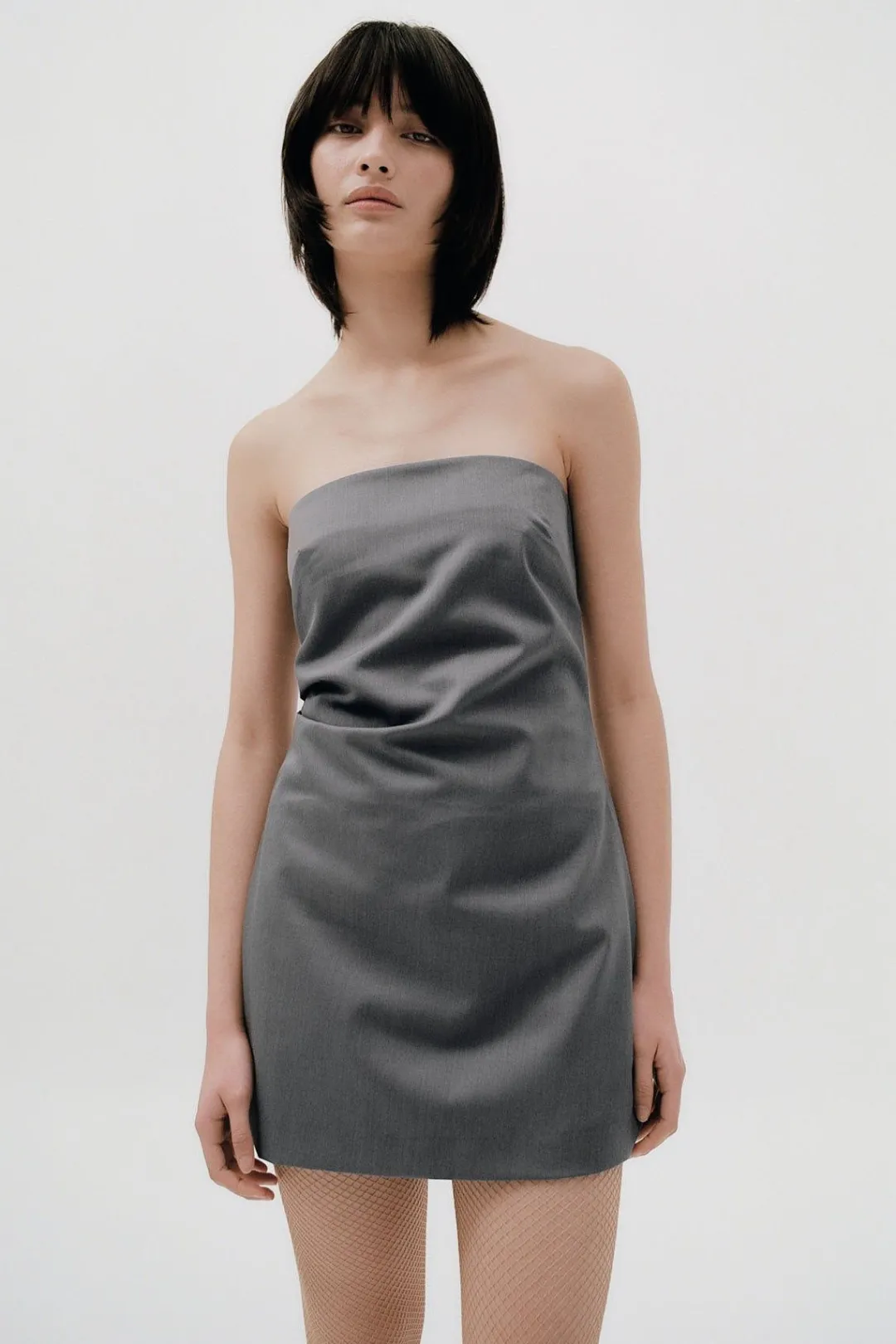 Dresses*St. Agni Tuck Mini Dress - Pewter Grey