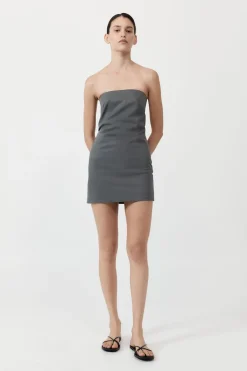 Tailoring*St. Agni Tuck Mini Dress - Pewter Grey