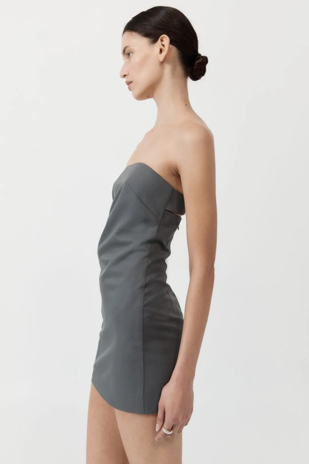 Tailoring*St. Agni Tuck Mini Dress - Pewter Grey