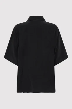 Tops*St. Agni Unisex Silk Shirt - Washed Black
