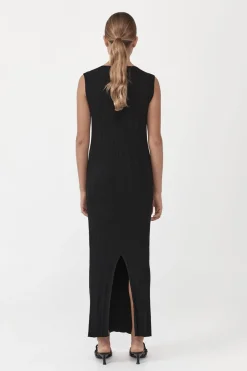 Knitwear*St. Agni Vas Pleat Knit Dress - Black