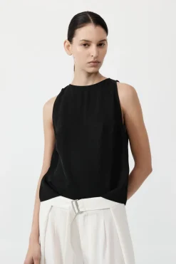 Tops*St. Agni Viscose Shell Top - Black