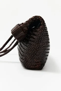 Bags*St. Agni Wide Bagu Woven Tote - Chocolate