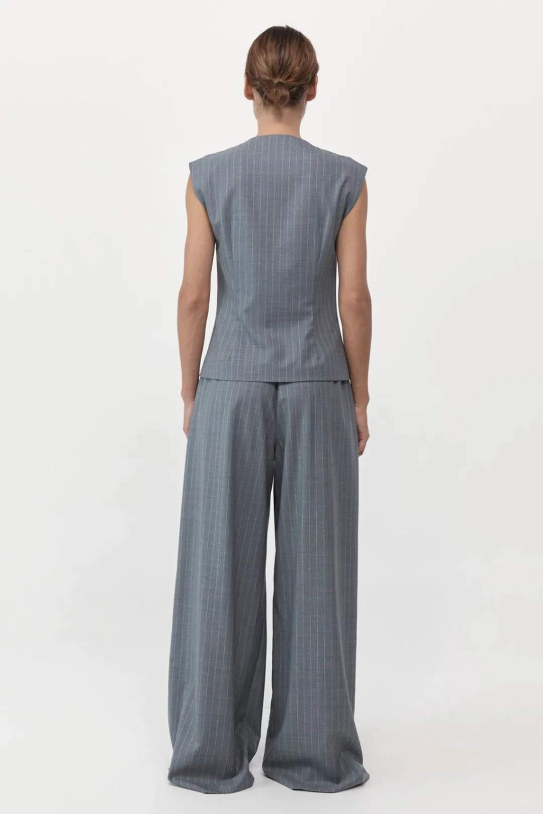 Tops*St. Agni Wool Vest - Chalk Stripe