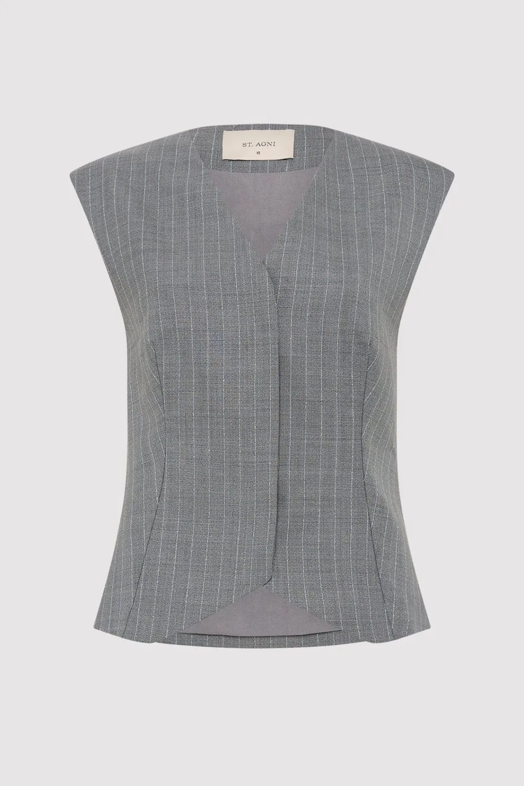 Tops*St. Agni Wool Vest - Chalk Stripe