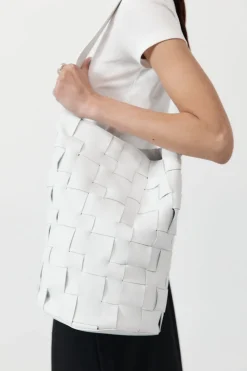 Unisex*St. Agni Woven Bucket Bag - White