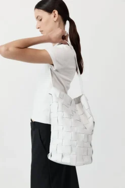 Unisex*St. Agni Woven Bucket Bag - White