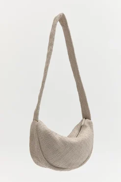 Bags*St. Agni Woven Crescent Bag - Ecru