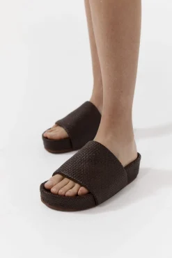Slides*St. Agni Woven Everyday Flatform Slide - Chocolate