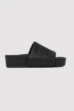 Flatforms*St. Agni Woven Everyday Flatform Slide - Black