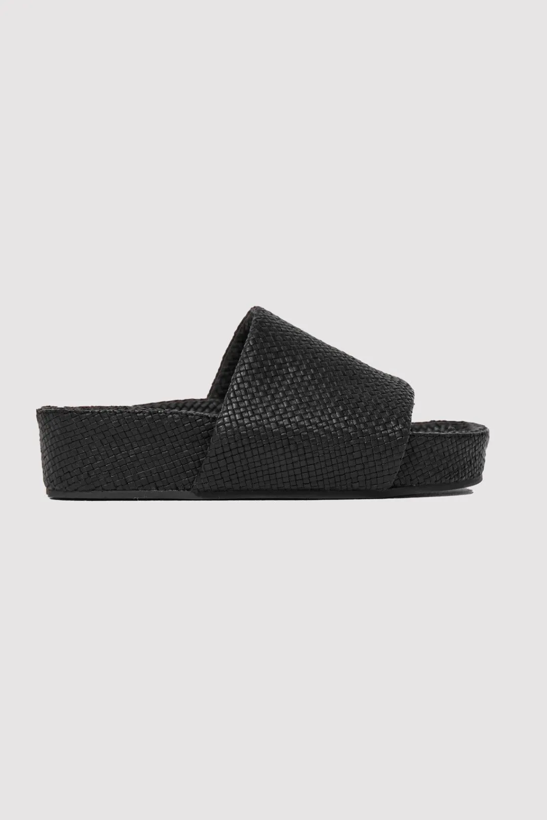 Flatforms*St. Agni Woven Everyday Flatform Slide - Black