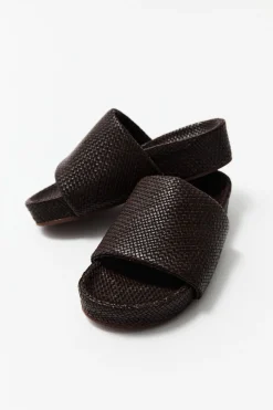 Flatforms*St. Agni Woven Everyday Flatform Slide - Chocolate