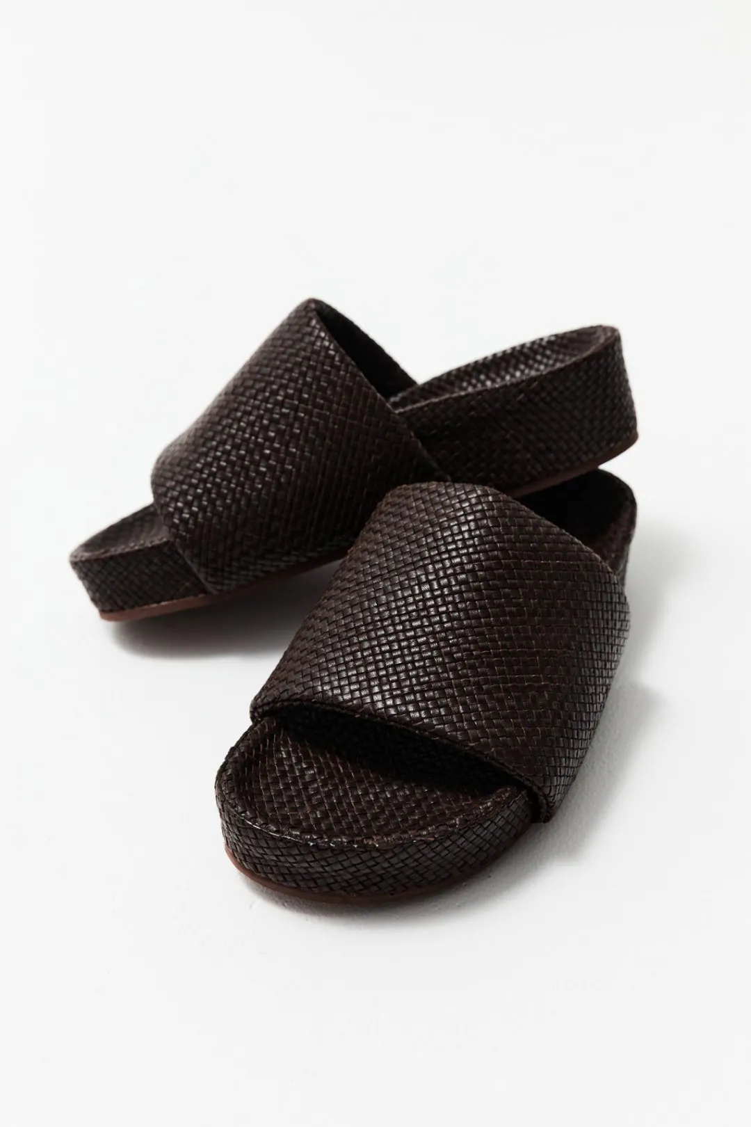 Flatforms*St. Agni Woven Everyday Flatform Slide - Chocolate