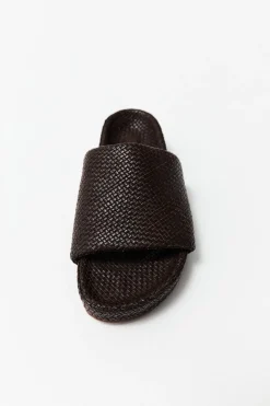 Flatforms*St. Agni Woven Everyday Flatform Slide - Chocolate