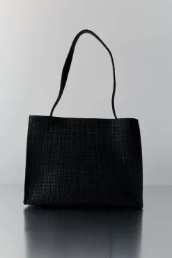 Bags*St. Agni Woven Minimal Mini Tote - Black