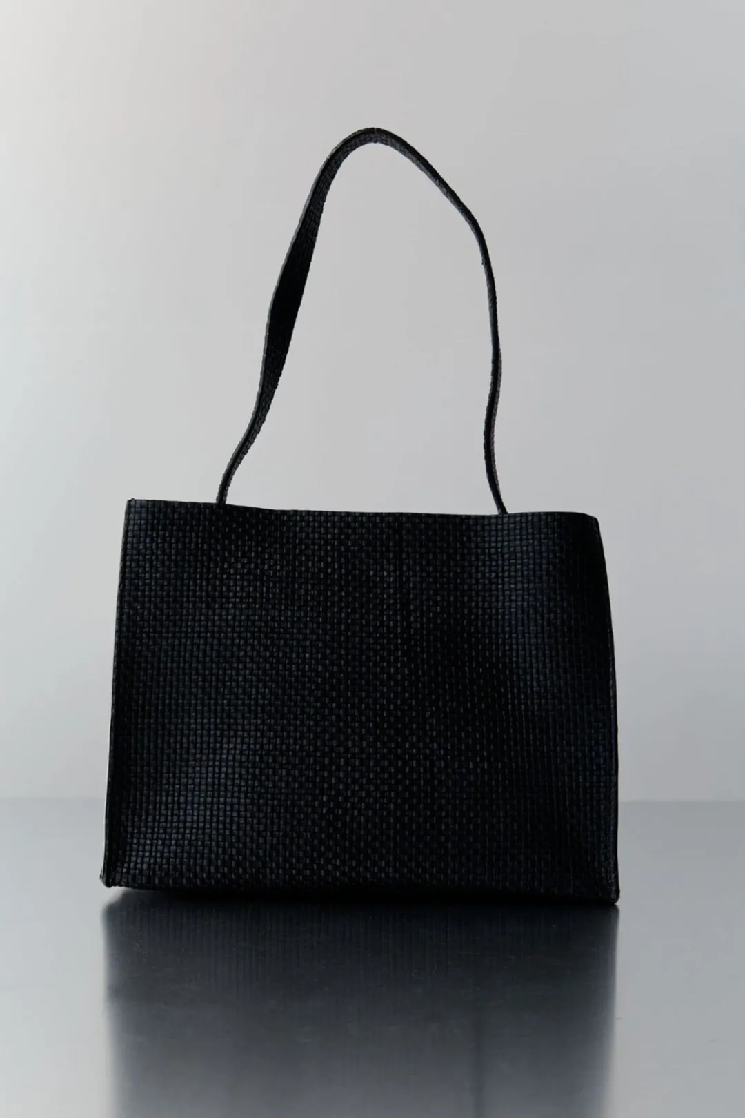 Bags*St. Agni Woven Minimal Mini Tote - Black