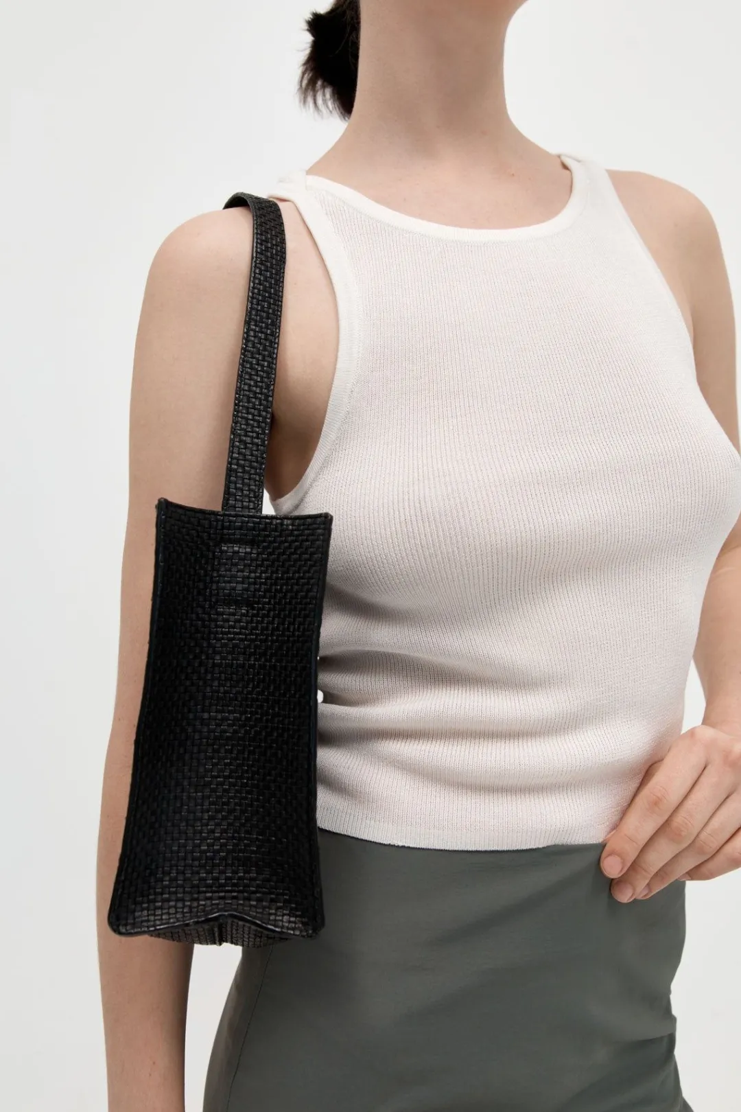 Bags*St. Agni Woven Minimal Mini Tote - Black
