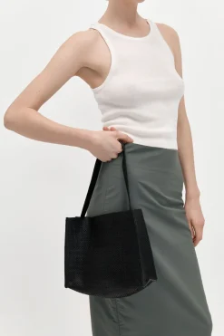 Bags*St. Agni Woven Minimal Mini Tote - Black