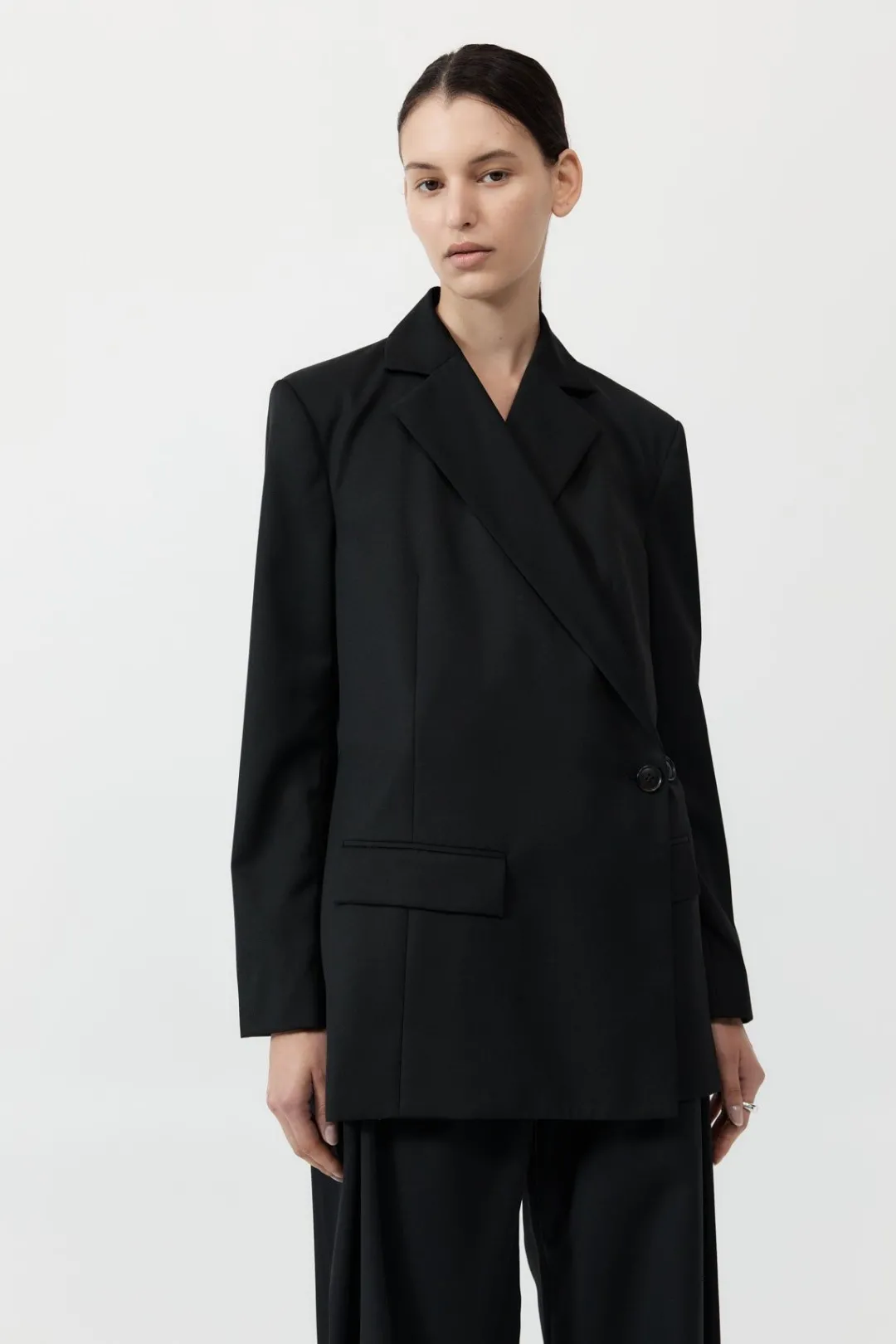 Unisex*St. Agni Wrap Blazer - Black