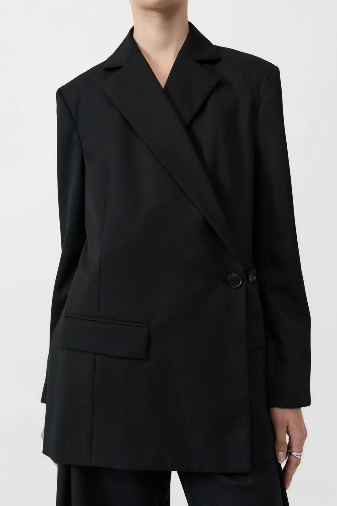 Unisex*St. Agni Wrap Blazer - Black