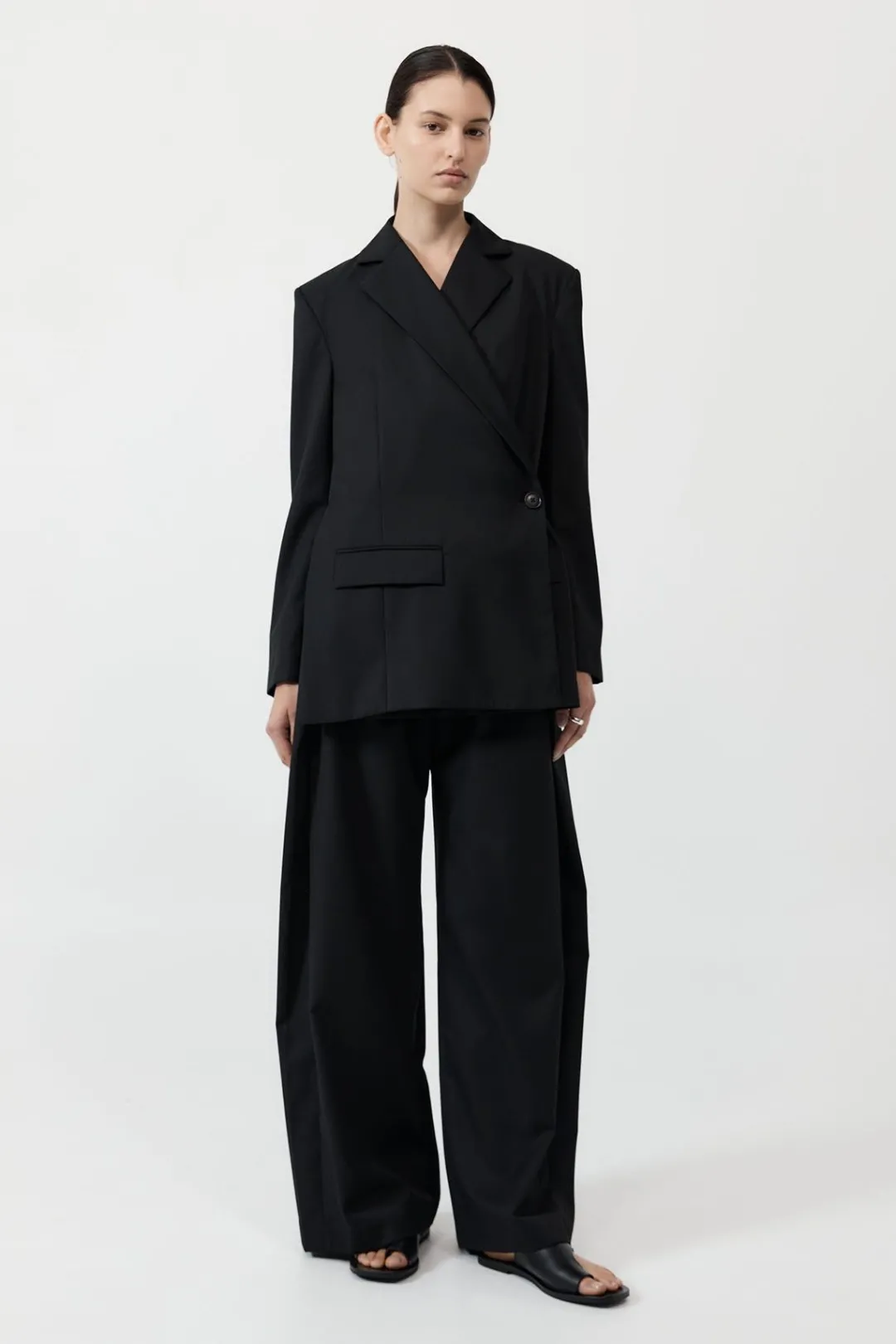 Unisex*St. Agni Wrap Blazer - Black